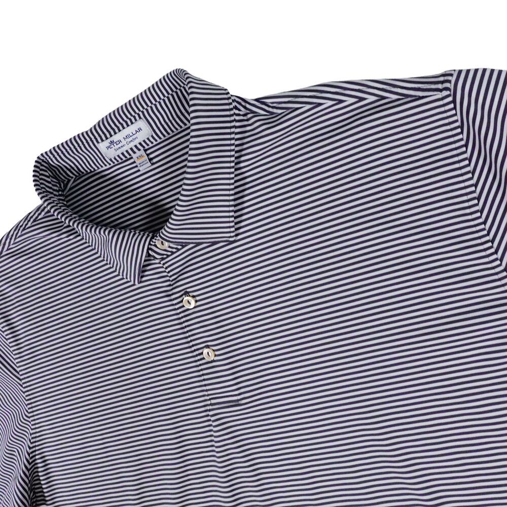 Peter Millar Oaklawn Performance Stretch Striped Golf Polo Shirt Men's XXL